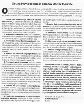 5. OBLETNICA LISTINE PRAVIC OBČANK IN OBČANOV OBČINE MORAVČE